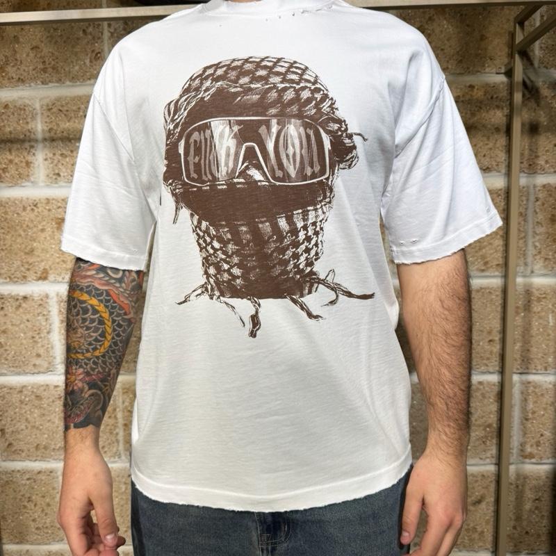 T-Shirt Lerry oversize con stampa e abrasioni