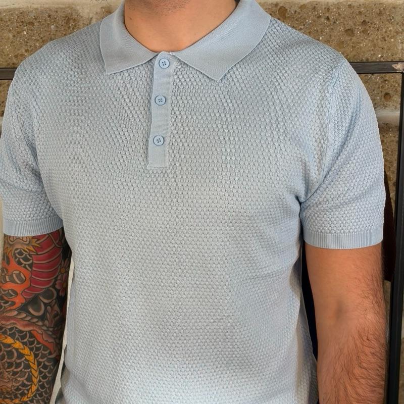 Polo in filo con lavorazioni anteriore