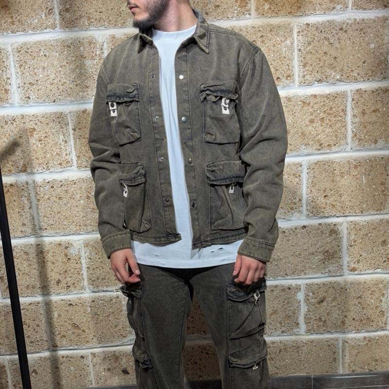Coordinato Manu in jeans con Giacca e pantalone cargo - Abnormal Store