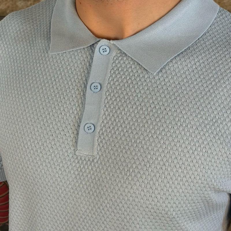 Polo in filo con lavorazioni anteriore