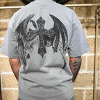 T-Shirt Retro oversize con stampa e abrasioni