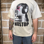 T-Shirt Ball oversize con stampa e abrasioni