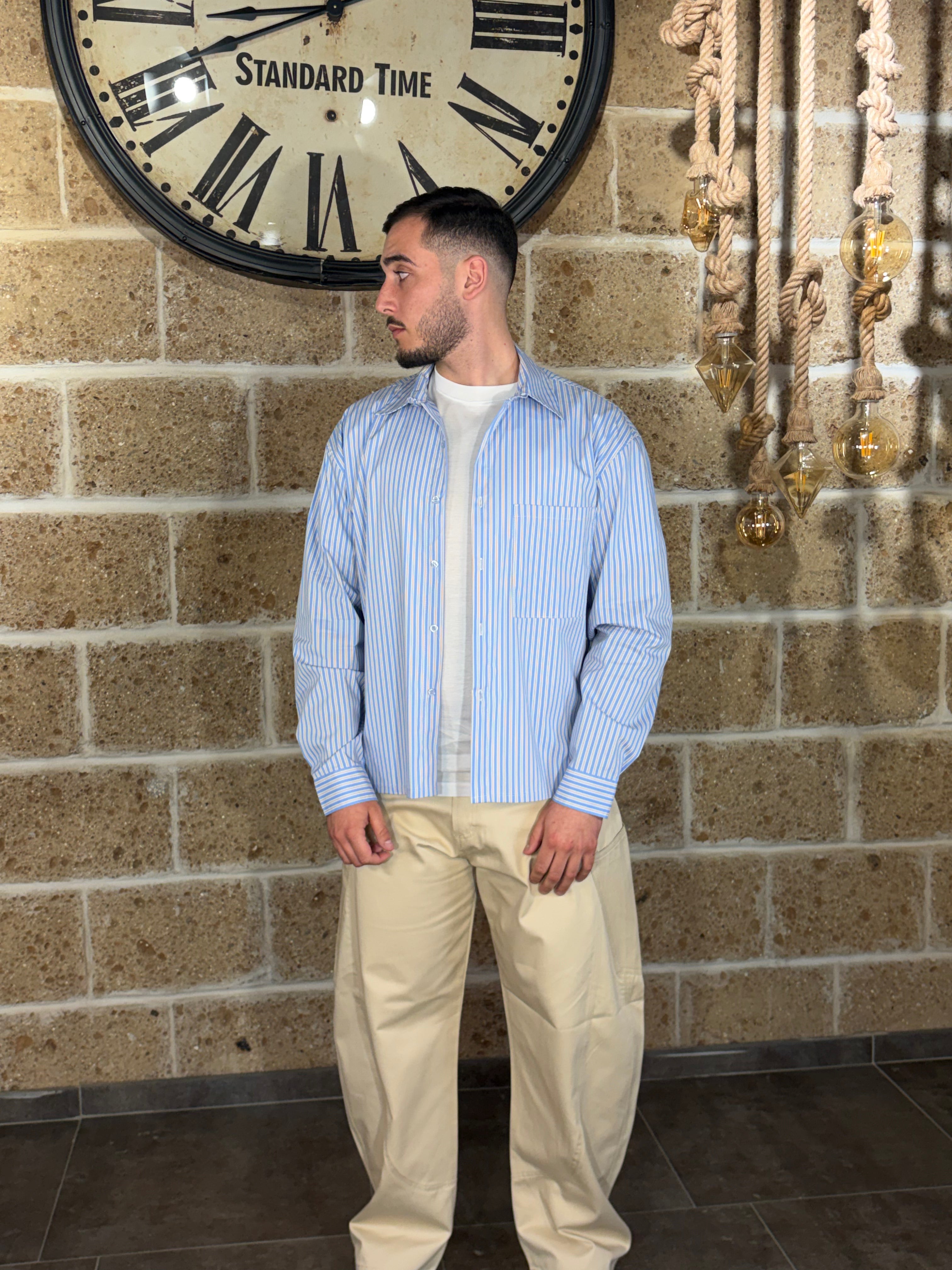 Camicia crop con taschino