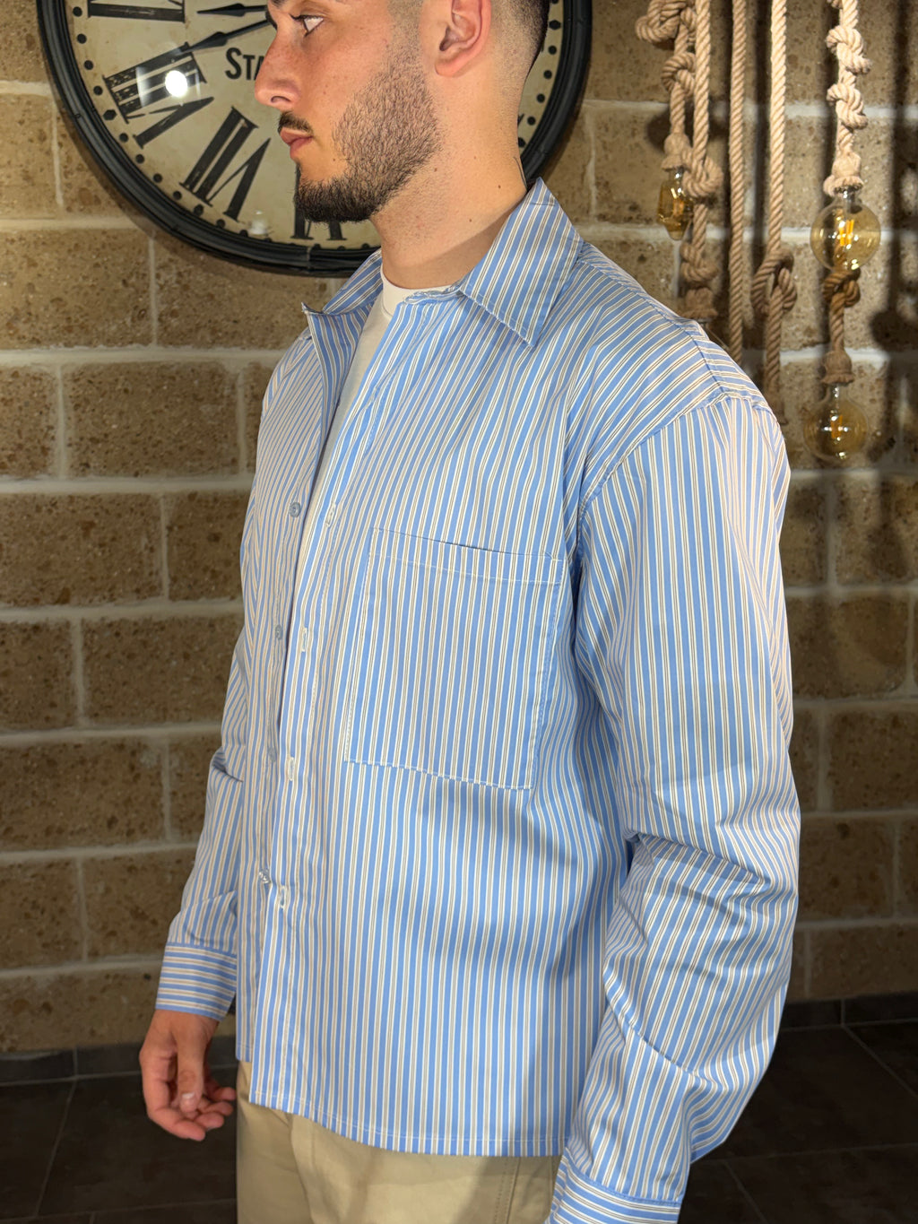 Camicia crop con taschino