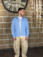 Camicia crop a righe