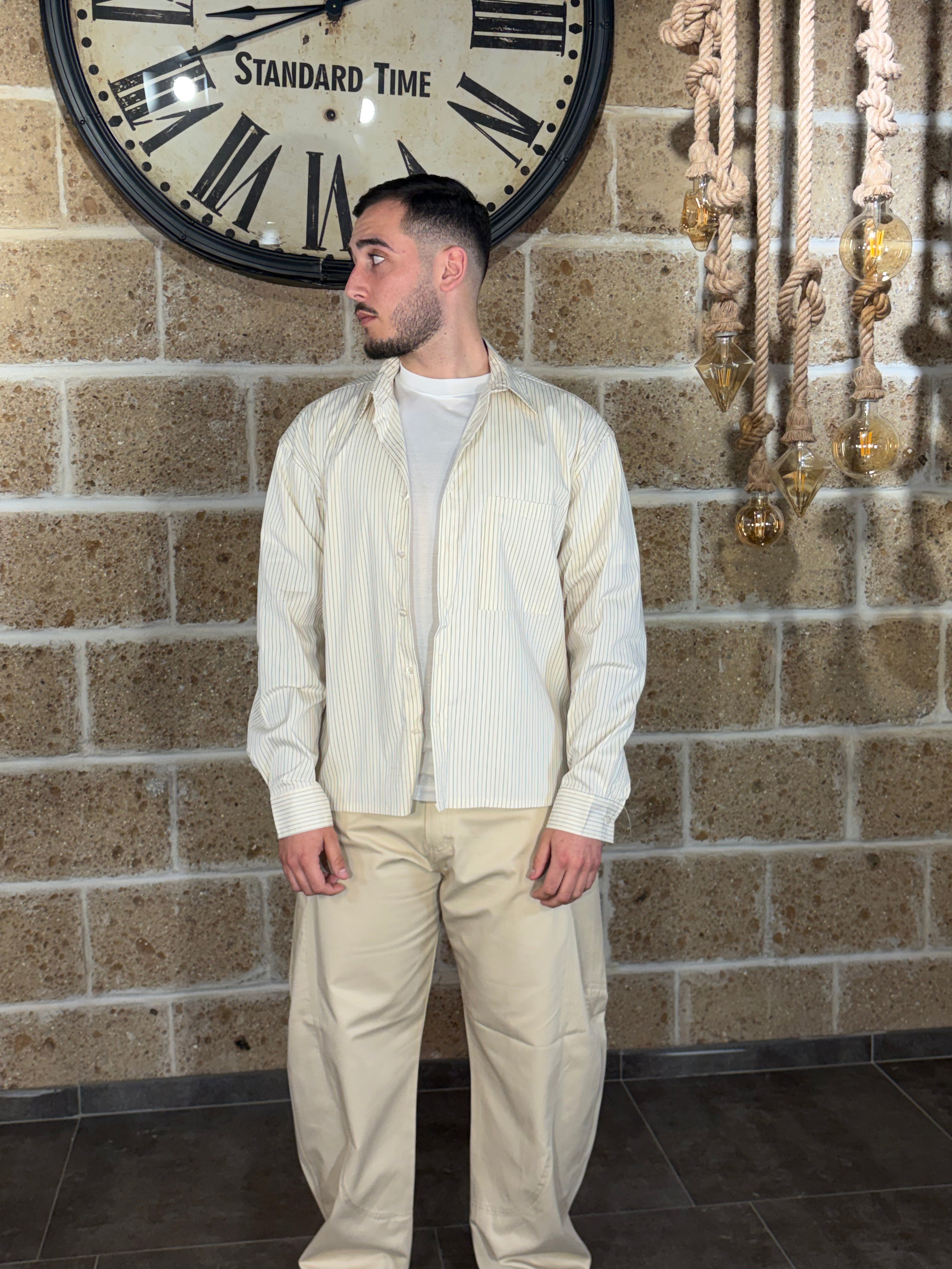 Camicia crop a righe