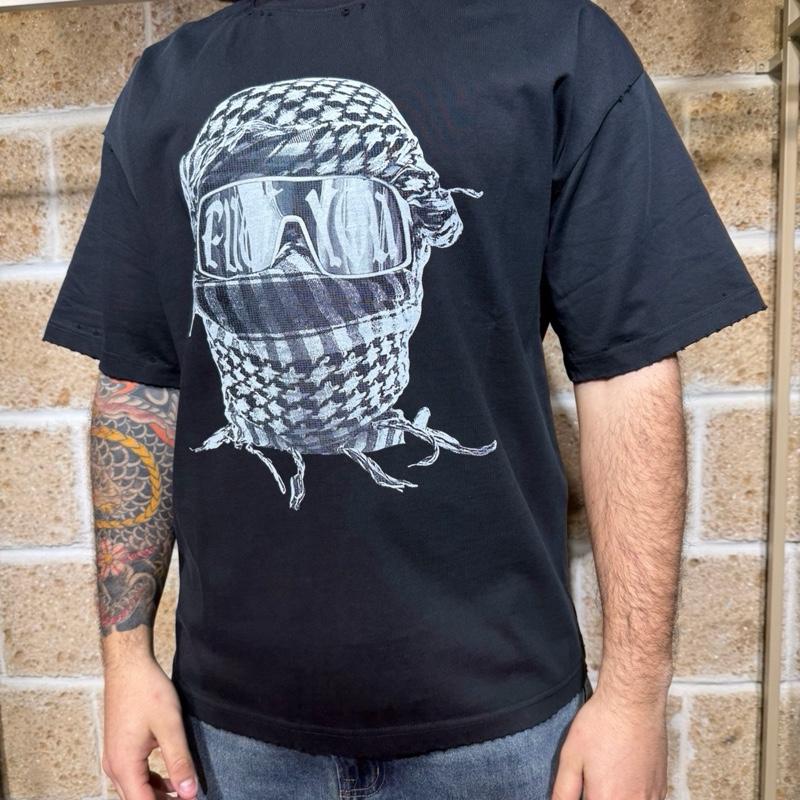 T-Shirt Lerry oversize con stampa e abrasioni