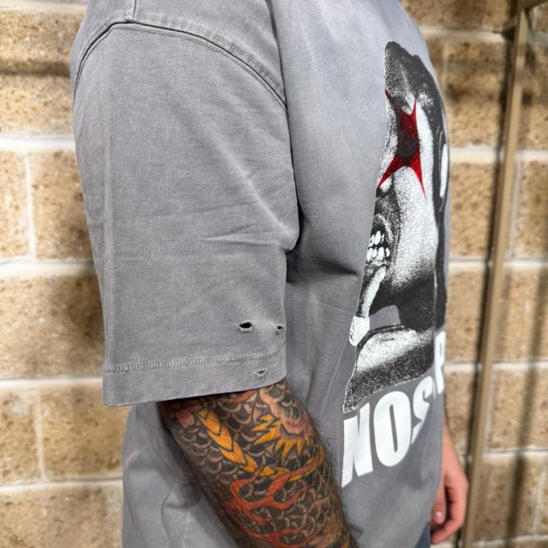 T-Shirt Ball oversize con stampa e abrasioni